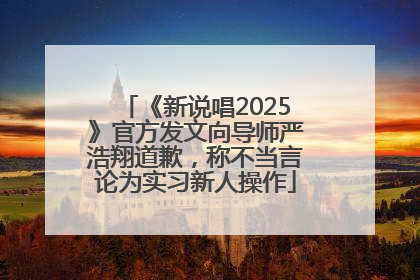 《新说唱2025》官方发文向导师严浩翔道歉，称不当言论为实习新人操作