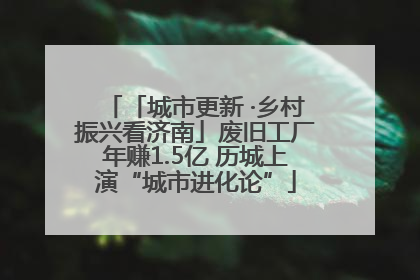 「城市更新 ·乡村振兴看济南」废旧工厂年赚1.5亿 历城上演“城市进化论”