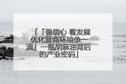 「强信心 看发展 优化营商环境争一流」一瓶胡麻油背后的产业密码