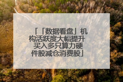 「数据看盘」机构活跃度大幅提升 买入多只算力硬件股减仓消费股