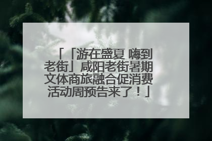 「游在盛夏 嗨到老街」咸阳老街暑期文体商旅融合促消费活动周预告来了！