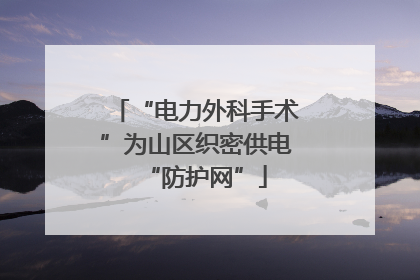 “电力外科手术”为山区织密供电“防护网”