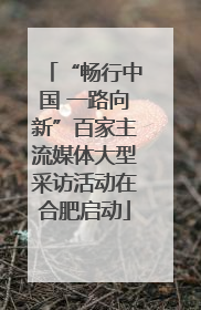 “畅行中国 一路向新”百家主流媒体大型采访活动在合肥启动
