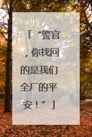 “警官，你找回的是我们全厂的平安！”