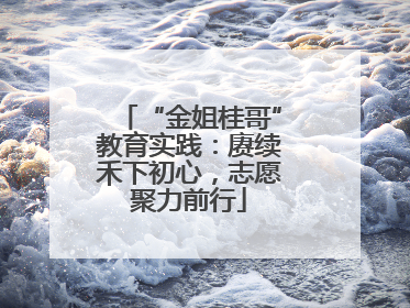 “金姐桂哥”教育实践：赓续禾下初心，志愿聚力前行