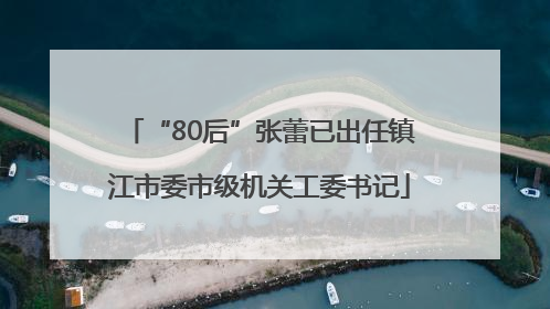 “80后”张蕾已出任镇江市委市级机关工委书记