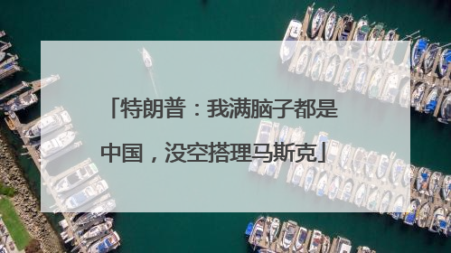 特朗普：我满脑子都是中国，没空搭理马斯克
