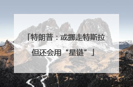 特朗普：或挪走特斯拉 但还会用“星链”