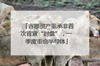 睿郡资产董承非首次官宣“封盘”，一季度重仓半导体