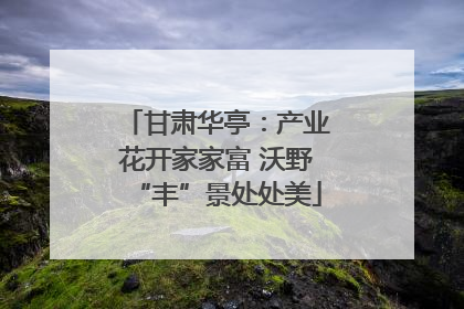 甘肃华亭：产业花开家家富 沃野“丰”景处处美