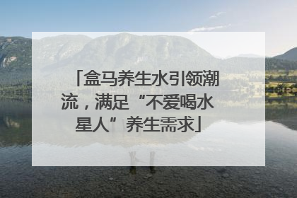盒马养生水引领潮流，满足“不爱喝水星人”养生需求