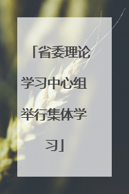 省委理论学习中心组举行集体学习