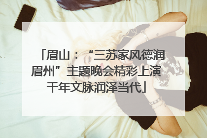 眉山：“三苏家风德润眉州”主题晚会精彩上演千年文脉润泽当代