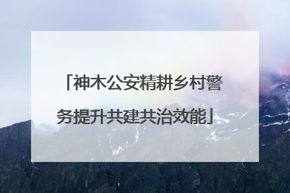 神木公安精耕乡村警务提升共建共治效能
