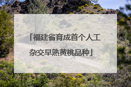 福建省育成首个人工杂交早熟黄桃品种
