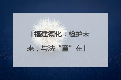 福建德化：检护未来，与法“童”在