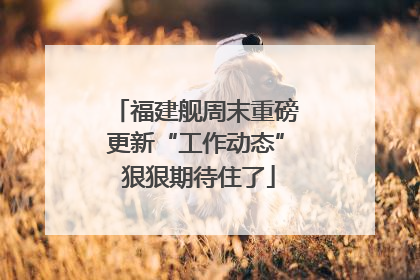 福建舰周末重磅更新“工作动态” 狠狠期待住了