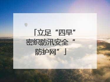 立足“四早”密织防汛安全“防护网”