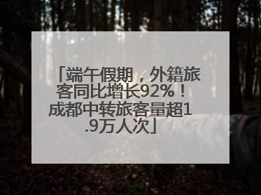 端午假期，外籍旅客同比增长92%！成都中转旅客量超1.9万人次