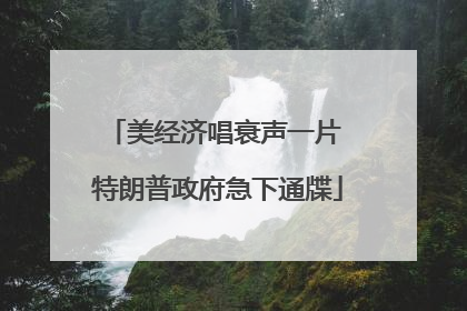 美经济唱衰声一片 特朗普政府急下通牒