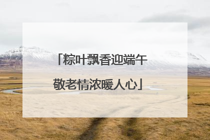 粽叶飘香迎端午 敬老情浓暖人心
