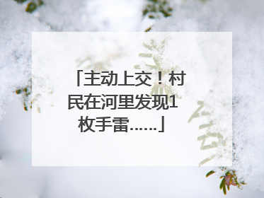 主动上交！村民在河里发现1枚手雷……