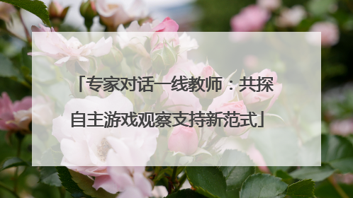 专家对话一线教师：共探自主游戏观察支持新范式