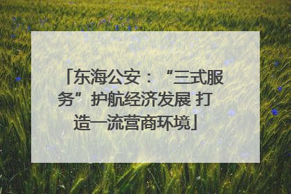 东海公安：“三式服务”护航经济发展 打造一流营商环境