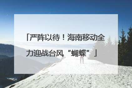 严阵以待！海南移动全力迎战台风“蝴蝶”