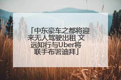 中东豪车之都将迎来无人驾驶出租 文远知行与Uber将联手布署迪拜