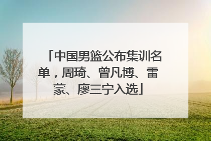 中国男篮公布集训名单，周琦、曾凡博、雷蒙、廖三宁入选