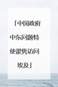中国政府中东问题特使翟隽访问埃及