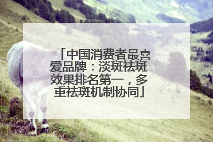 中国消费者最喜爱品牌：淡斑祛斑效果排名第一，多重祛斑机制协同