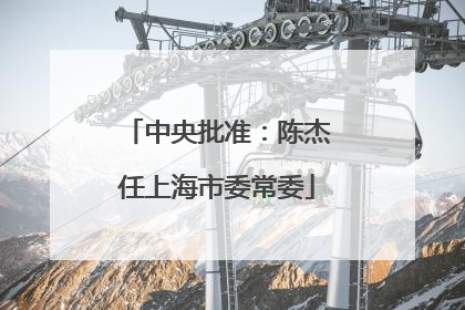 中央批准：陈杰任上海市委常委