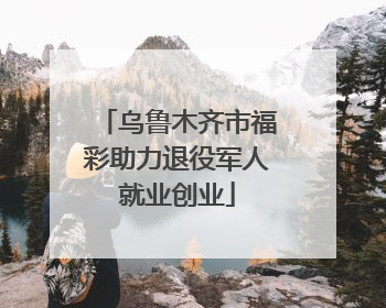 乌鲁木齐市福彩助力退役军人就业创业