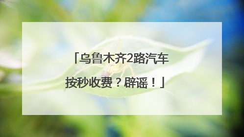 乌鲁木齐2路汽车按秒收费？辟谣！