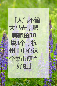 人气不输大马弄，肥美鲍鱼10块3个，杭州市中心这个菜市便宜好逛