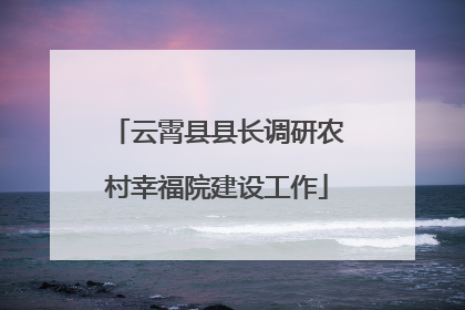 云霄县县长调研农村幸福院建设工作
