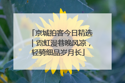 京城拍客今日精选｜霓虹漫巷晚风凉，轻骑细品岁月长