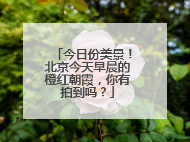 今日份美景！北京今天早晨的橙红朝霞，你有拍到吗？