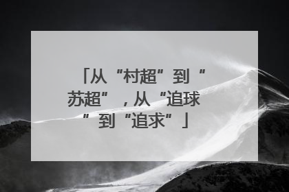 从“村超”到“苏超”，从“追球”到“追求”