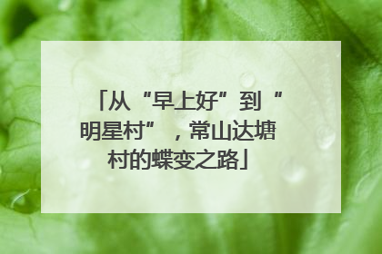 从“早上好”到“明星村”，常山达塘村的蝶变之路