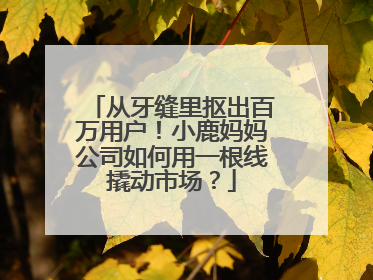 从牙缝里抠出百万用户！小鹿妈妈公司如何用一根线撬动市场？