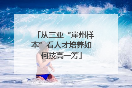 从三亚“崖州样本”看人才培养如何技高一筹