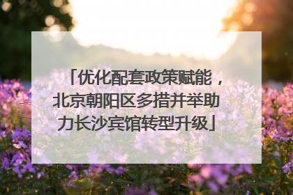优化配套政策赋能，北京朝阳区多措并举助力长沙宾馆转型升级