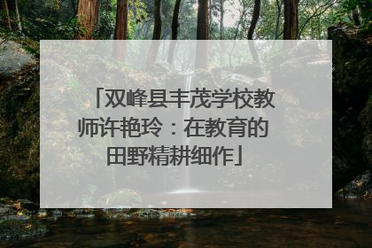 双峰县丰茂学校教师许艳玲：在教育的田野精耕细作