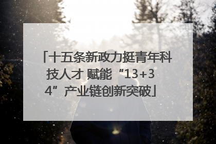 十五条新政力挺青年科技人才 赋能“13+34”产业链创新突破