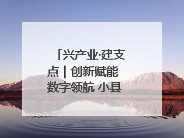兴产业·建支点｜创新赋能 数字领航 小县城迎来大发展