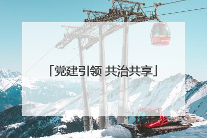党建引领 共治共享
