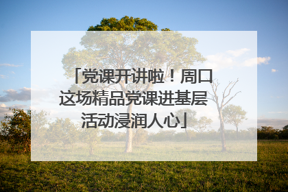 党课开讲啦！周口这场精品党课进基层活动浸润人心
